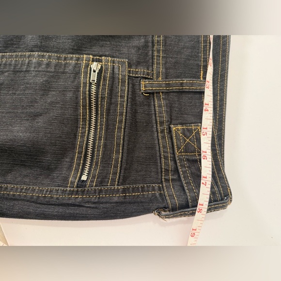 Bum Equipment Capri Jeans Women 14 Denim Missy Dark Blue/heather blk - Picture 8 of 9